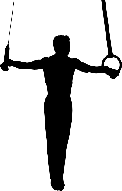 Picture Royalty Free Stock Bring A Friend Week - Male Gymnast On Rings Silhouette (400x627)
