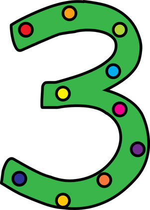 Polka Dot Number 3 Clipart Clipart Kid - Colorful Polka Dot 3 (301x420)