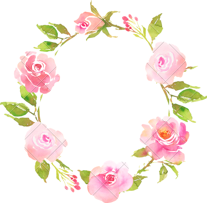 Flower Bohemian Wreath With Roses - Watercolor Wreath Flower Png (800x785)