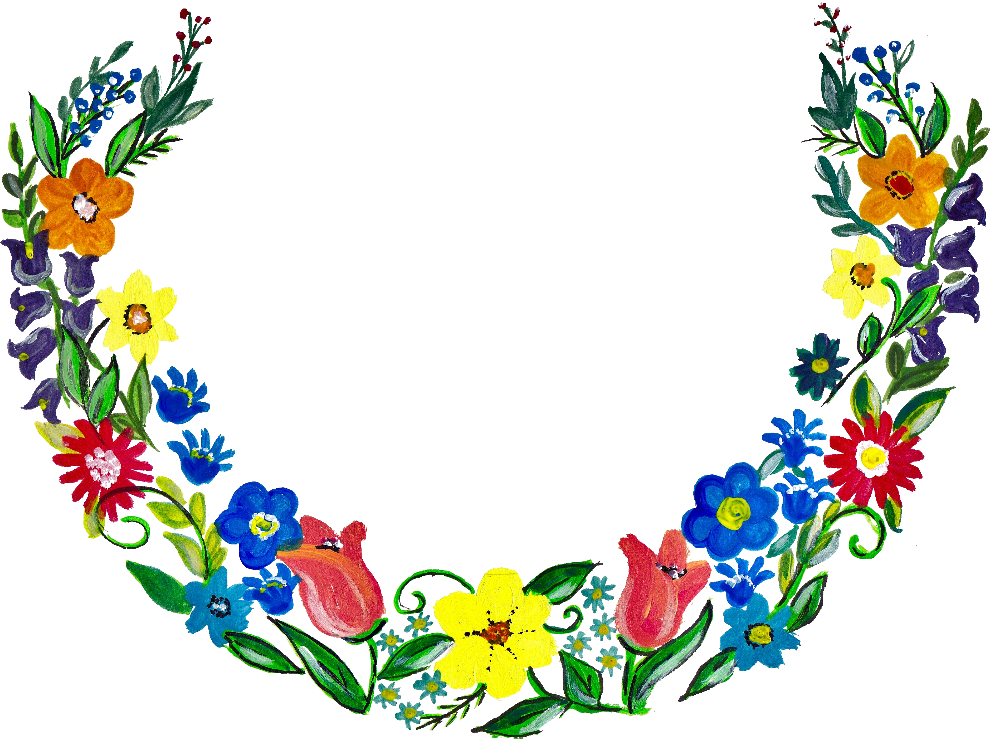 Free Download - Flower Wreath Png Transparent (1974x1475)