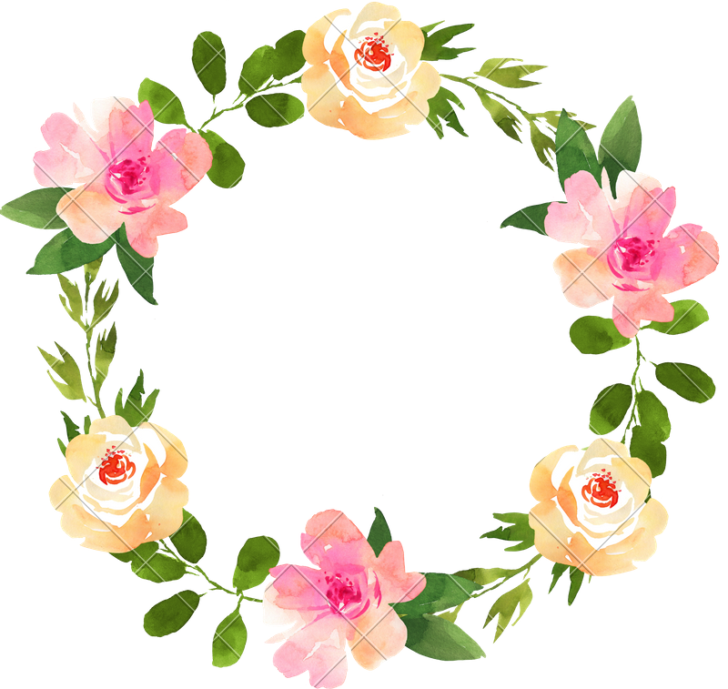 Floral Wedding Wreath With Roses - Floral Design (800x757)