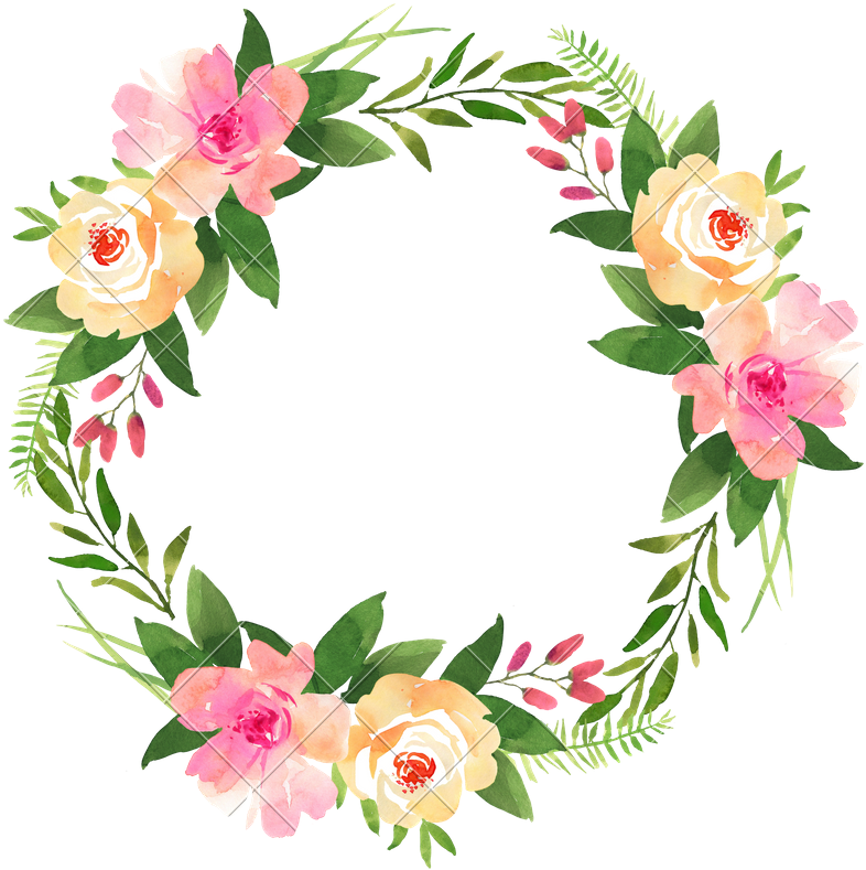 Floral Wedding Wreath With Roses - 5 Months Baby Anniversary (800x789)