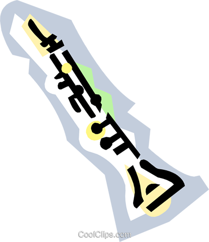 Clarinet Royalty Free Vector Clip Art Illustration - Klarinette Clipart (413x480)