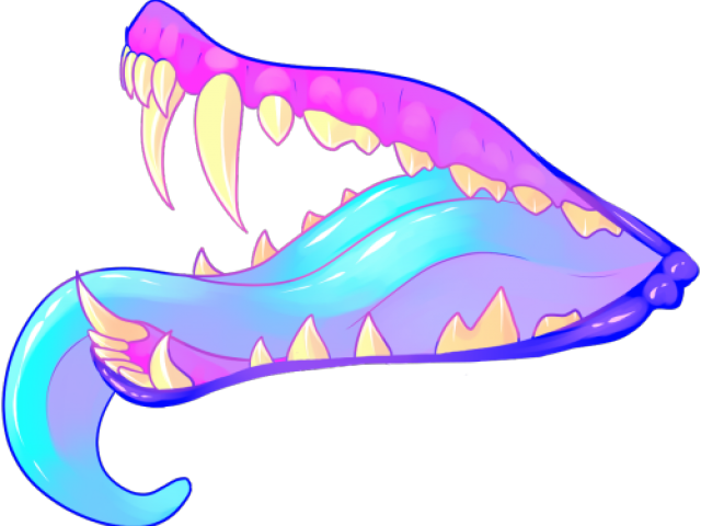 Fangs Clipart Tumblr Transparent - Drawing Of Scary Mouth (640x480)