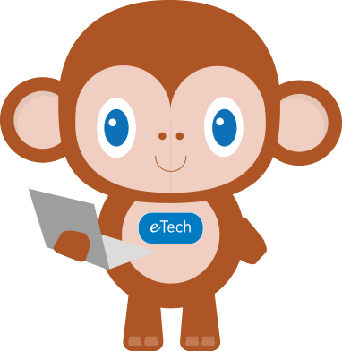 Etech Code Monkey - Cute Monkey Cartoon (382x392)