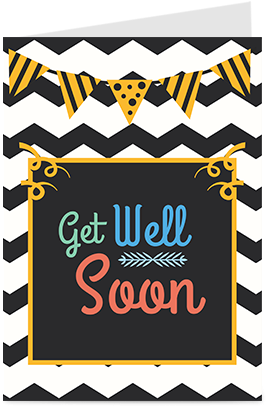 Customized Get Well Soon In Black Greeting Card - Marmont Hill Mh-fmkit-208-c-60 40 Inch X 60 Inch Spoon (284x426)