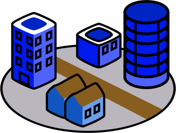 City Black And White Clipart Skyscraper Village Suburb - Office Building Clip Art (600x455)