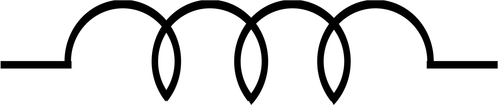 Inductor Electronic Symbol Wiring Diagram Electromagnetic - Inductor Symbol No Background (1629x340)
