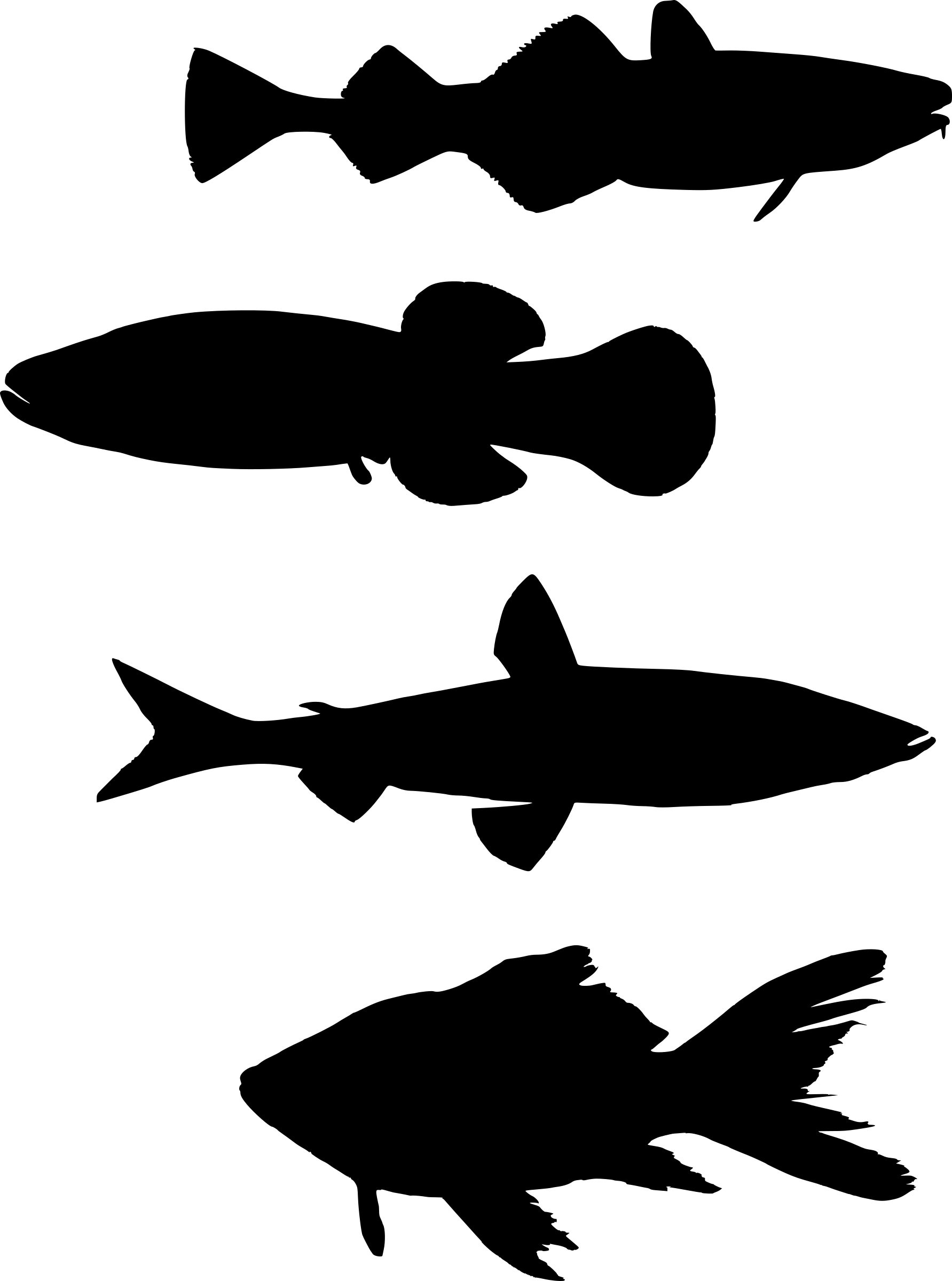 Fish Silhouette Shoaling And Schooling Computer Icons - School Of Fish Silhouette Png (1783x2400)
