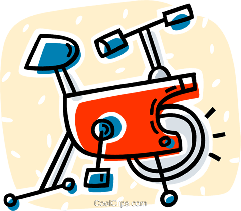 Stationary Bike Royalty Free Vector Clip Art Illustration - Stationary Bike Royalty Free Vector Clip Art Illustration (480x420)