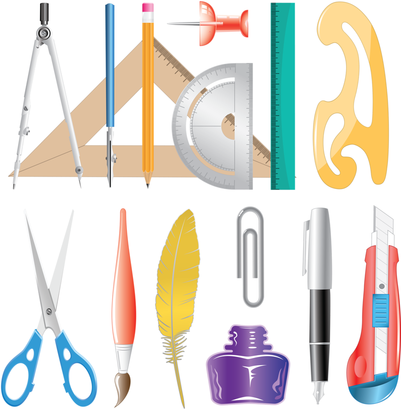 Clipart Ruler Stationary - 文房具 イラスト フリー 素材 (790x800)