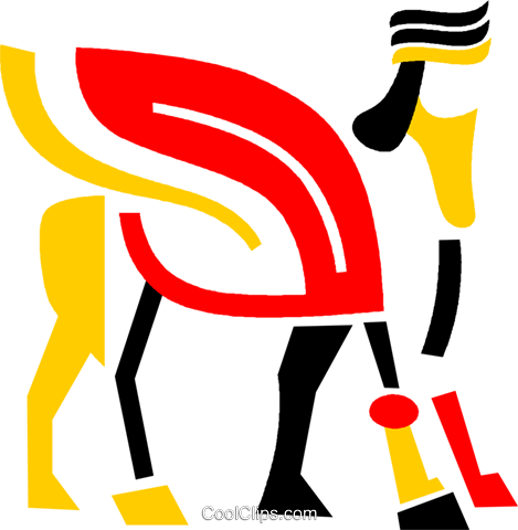 Egyptian Sculptures Royalty Free Vector Clip Art Illustration - Egyptian Sculptures Royalty Free Vector Clip Art Illustration (469x480)