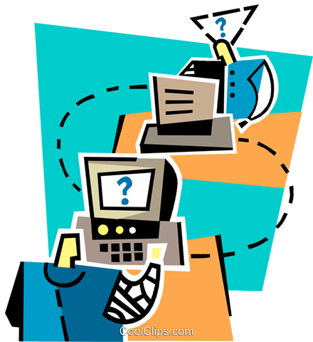Computer Confusion Royalty Free Vector Clip Art Illustration - Information (440x480)