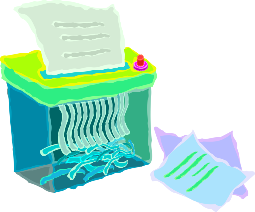 Vector Illustration Of Office Paper Shredder Destroys - Vector Illustration Of Office Paper Shredder Destroys (840x700)