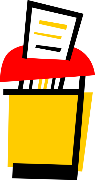 Vector Illustration Of Office Paper Shredder Destroys - Vector Illustration Of Office Paper Shredder Destroys (371x700)