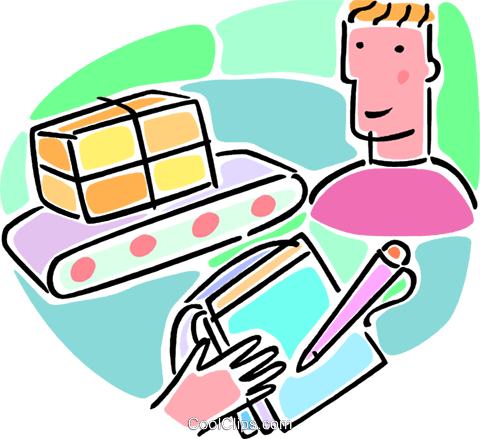 Package On A Conveyor Belt Royalty Free Vector Clip - Package On A Conveyor Belt Royalty Free Vector Clip (480x439)