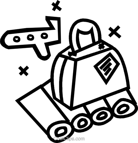 Luggage On Conveyor Belt Royalty Free Vector Clip Art - Luggage On Conveyor Belt Royalty Free Vector Clip Art (463x480)