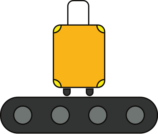 Icon Of Trolley Bag On Conveyor Belt - Icon Of Trolley Bag On Conveyor Belt (550x465)