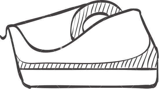 Clip Art Clipart Adhesive Tape Sketch - Sketches Of Tape Dispensers (550x308)
