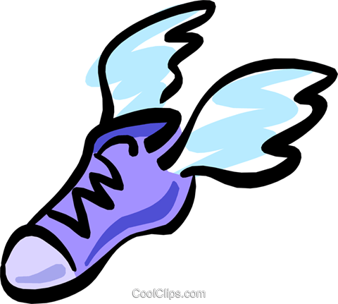 Messenger Royalty Free Vector Clip Art Illustration - Shoes With Wings Clipart (480x431)
