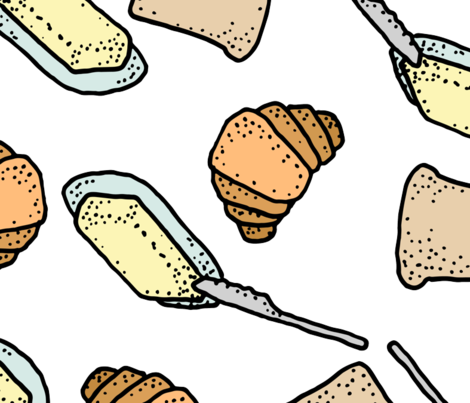 Colour Butter And Bread Fabric By Zverevaka On Spoonflower - Butter (470x403)