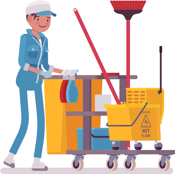 Clean Clipart Industrial - Cleaning Supplies Cartoon (600x600)