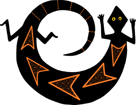 Lizard Mimbres, New Mexico Native Americans In The - Indian Art Lizard Symbols (440x340)