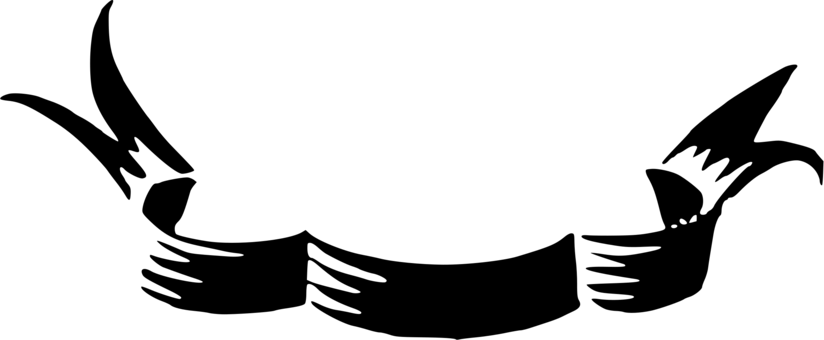 Silhouette Line Art Drawing Computer Icons Logo - Black Ribbons Png (824x340)