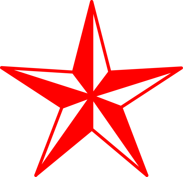 Clip Art Free Stock Red And White Clip Art At Clker - Red And White Star (600x580)