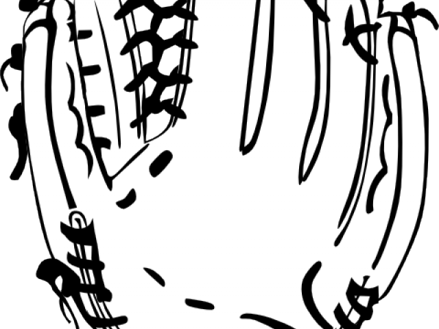 Sports Equipment Clipart Baseball Cap - Baseball Glove Vinyl Wall Art Decal (black) (640x480)