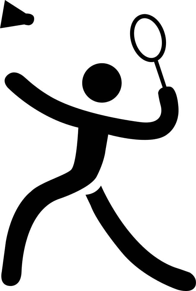 Badminton Cartoon Black And White Clipart Badminton - Sport Play Png Icon (660x980)