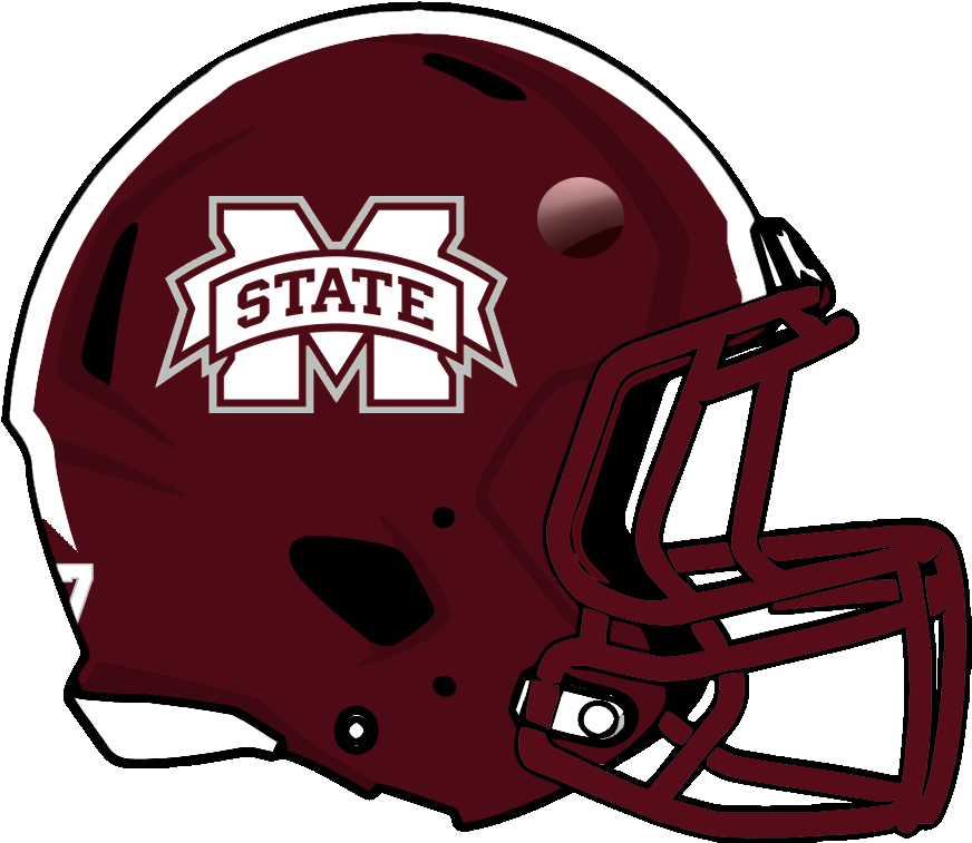 Football Uniform Tracker - Mississippi State Bulldogs Helmet (881x770)