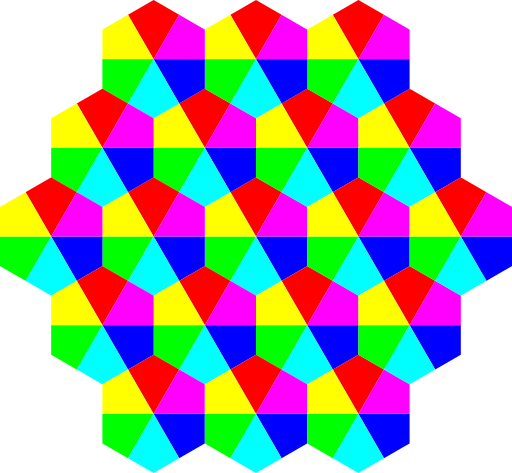 Kite Hexagons 6 Color - Color Hexagon (512x473)