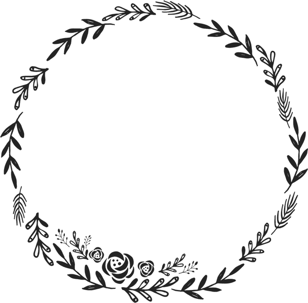 Border Frame Wreath Circle Round Fleaves Floralwreath - Floral Wreath Clipart Transparent Background (1024x1024)