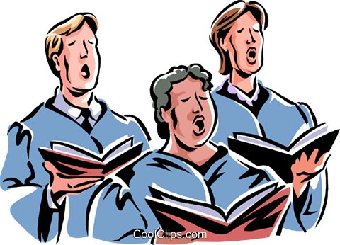 Kirchenchor Vektor Clipart Bild Vc061549 Coolclipscom - Singing In Church Clipart (480x346)