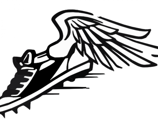 Nike Clipart Track Practice - Athletes Run Black Round Car Magnet (640x480)