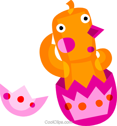 Easter Chicks With Eggs Royalty Free Vector Clip Art - Chicken (443x480)