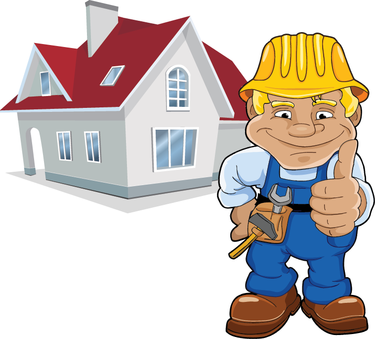 House And Construction Worker - Construction Worker Heat Cartoon (759x685)