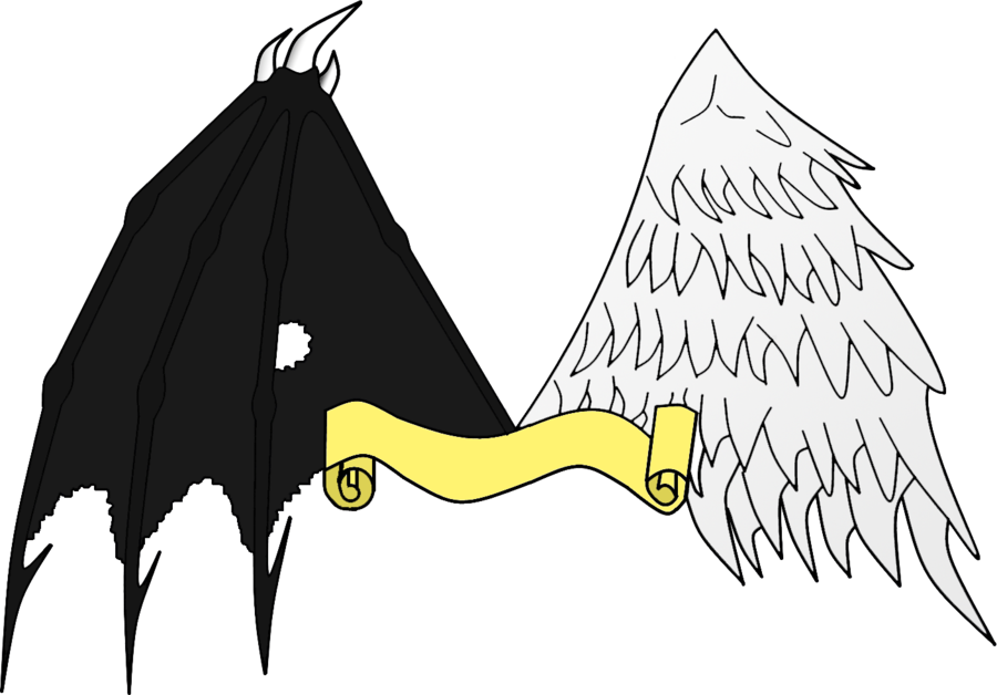 Vector Free Stock Wings By Dante On Deviantart Demonangel - Angelic Demon Drawing (900x628)