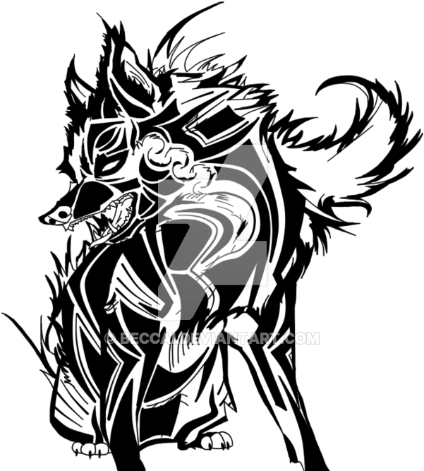 Demonic Drawing Sketch - Tribal Demon Drawings (600x675)