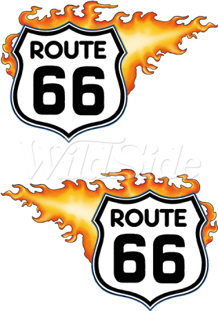 Route 66 Pocket With Flames - U.s. Route 66 (450x450)