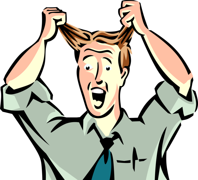 Vector Illustration Of Frustrated Businessman Reacts - Vector Graphics (771x700)