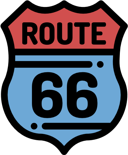 Route 66 Free Icon - Route 66 Sign Svg (512x512)