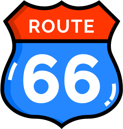 Route 66 Free Icon - Route 66 Road Sign (512x512)