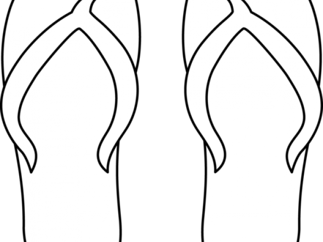 Path Clipart Black And White - Sandal (640x480)