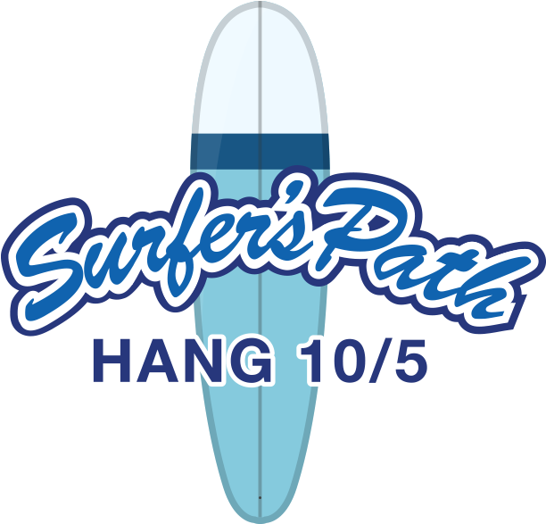 Hang 10/ Hang - Surfer's Path Logo (611x662)