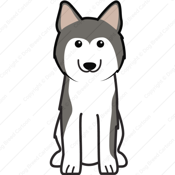 Cartoon Husky Clipart Siberian Husky Alaskan Malamute - Dibujar Un Perro  Siberiano - (600x600) Png Clipart Download
