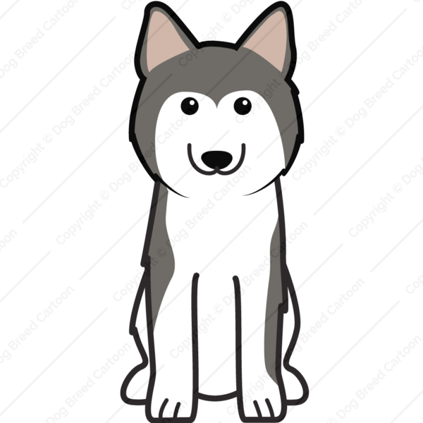 Cartoon Husky Clipart Siberian Husky Alaskan Malamute - Dibujar Un Perro Siberiano (600x600)