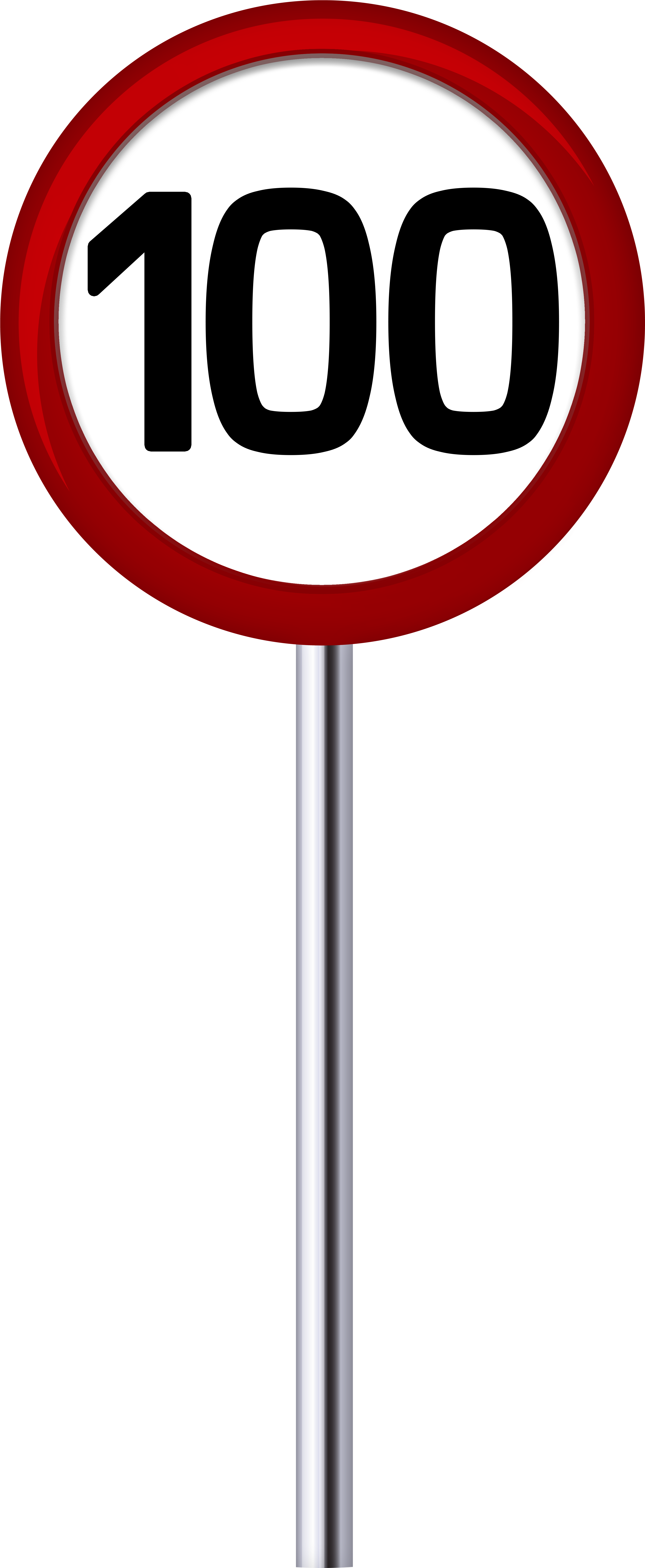 Traffic Sign Speed Limit 100 Png Clip Art - Speed Limit Clip Art (3331x8000)