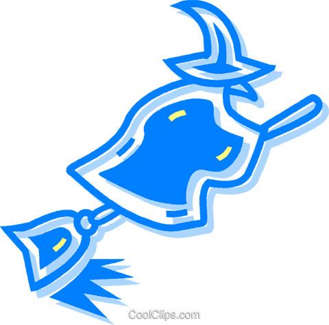 Witch On A Broom Royalty Free Vector Clip Art Illustration - Broom (480x473)